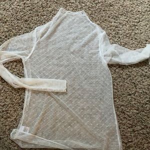 Sheer mesh neck top